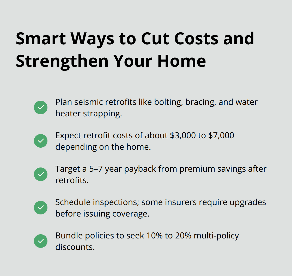 Checklist of retrofit steps, inspection requirements, and bundling savings for earthquake insurance in Washington - Earthquake coverage homeowners WA
