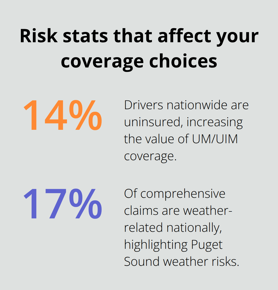 Percentage snapshot of uninsured drivers and weather-related claims