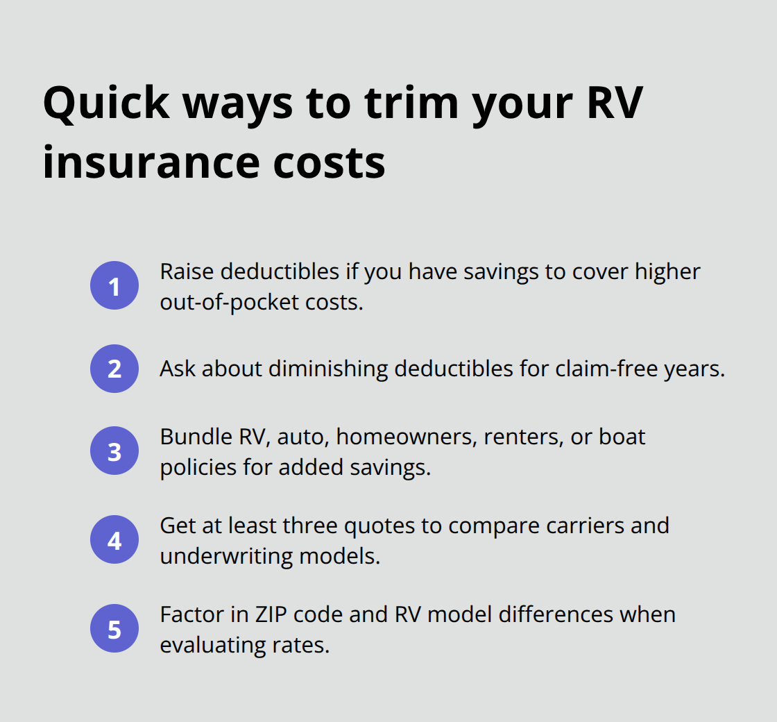 Actionable steps to reduce RV insurance premiums in Washington