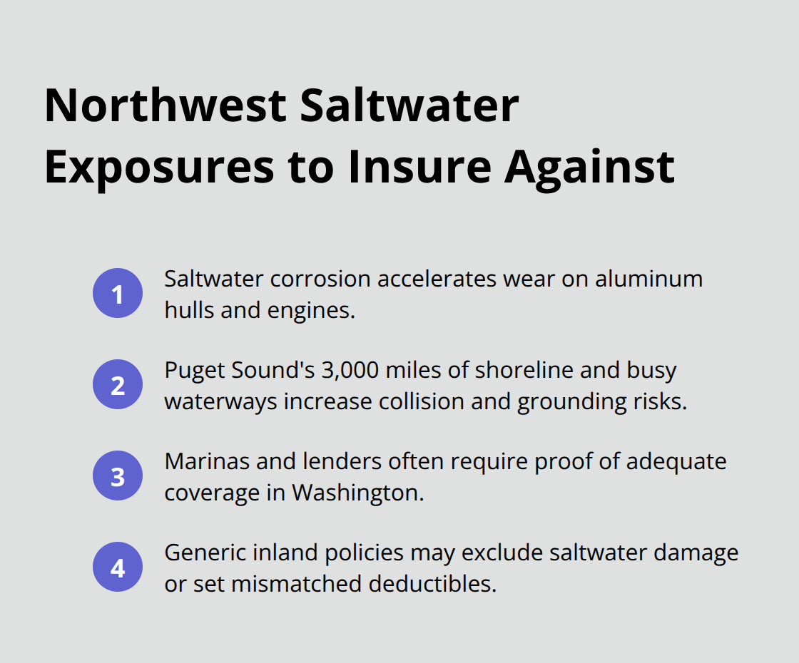 Key Puget Sound saltwater risks that inland boat policies often miss. - Saltwater boat insurance